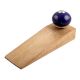 Navy Blue Round Ceramic Wooden Door Stopper